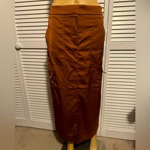 SALE Cool House of Harlow 1960 size S cinnamon brown cargo midi skirt women NWT